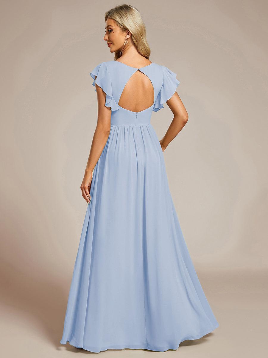 Robe Longue Femme en Mousseline Dos Ouvert Coupe Élégante
