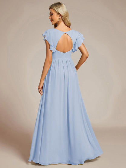Robe Longue Femme en Mousseline Dos Ouvert Coupe Élégante