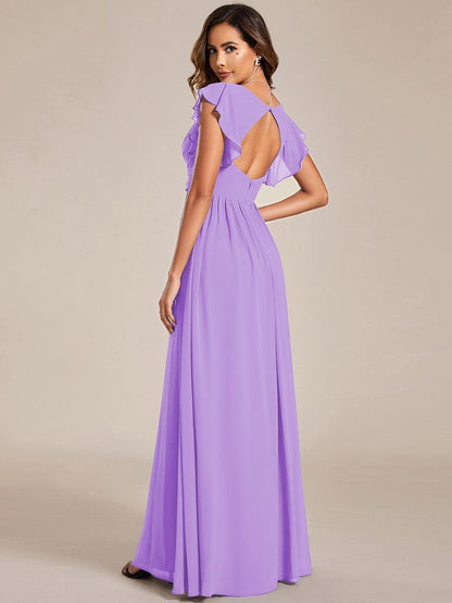 Robe Longue Femme en Mousseline Dos Ouvert Coupe Élégante