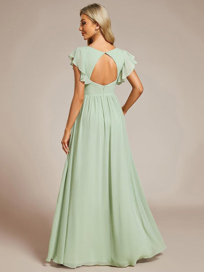 Robe Longue Femme en Mousseline Dos Ouvert Coupe Élégante