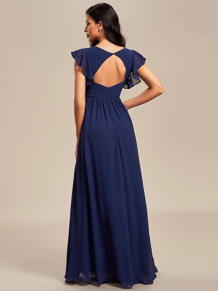 Robe Longue Femme en Mousseline Dos Ouvert Coupe Élégante