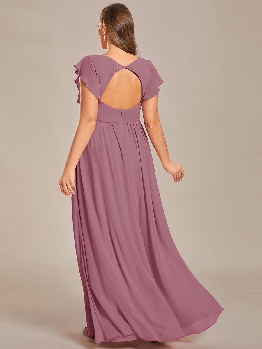 Robe Longue Femme en Mousseline Dos Ouvert Coupe Élégante
