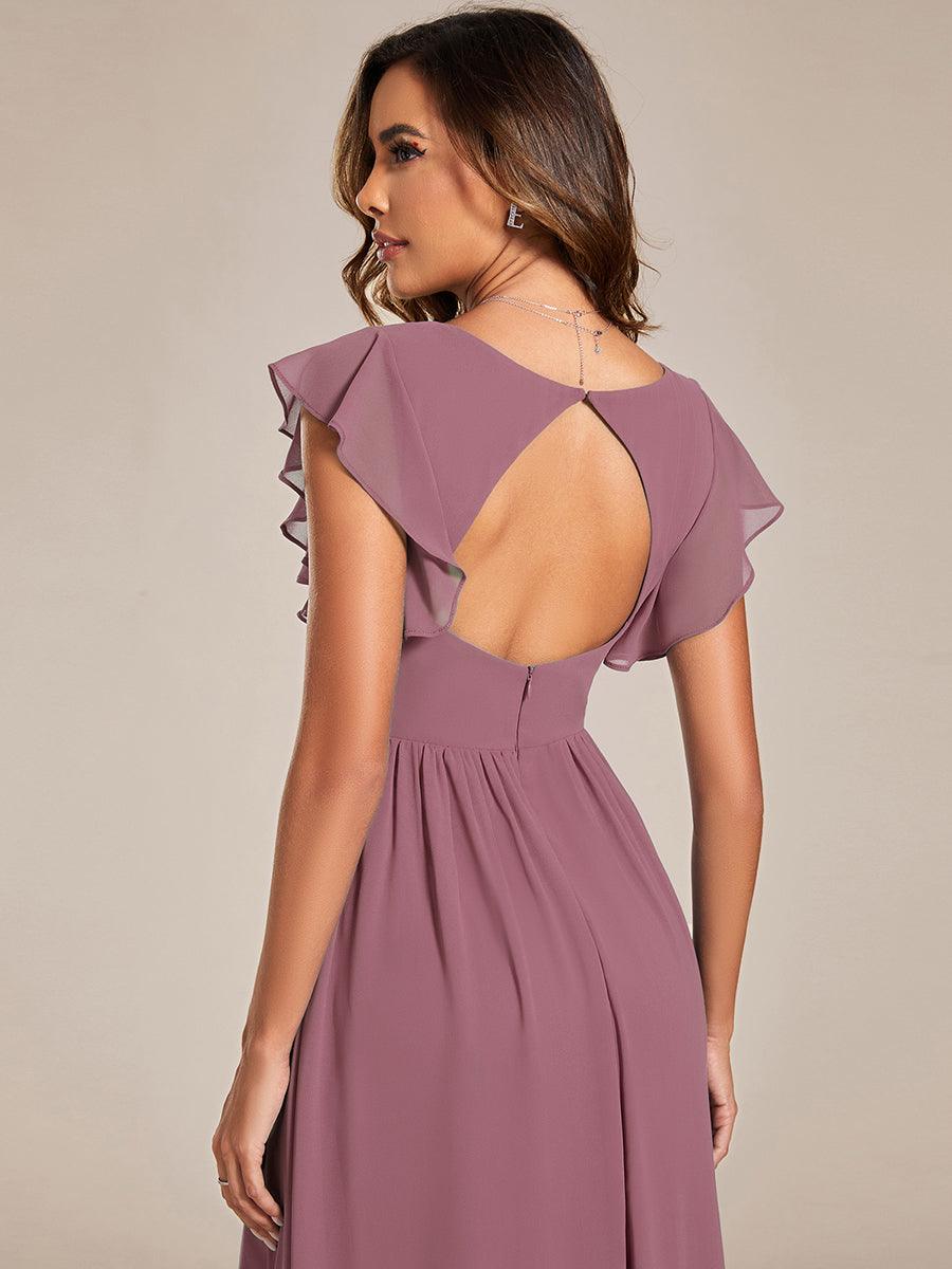 Robe Longue Femme en Mousseline Dos Ouvert Coupe Élégante