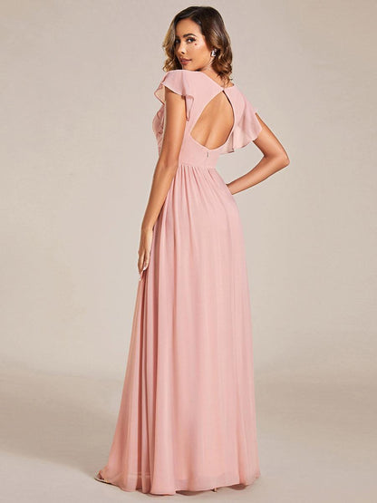 Robe Longue Femme en Mousseline Dos Ouvert Coupe Élégante