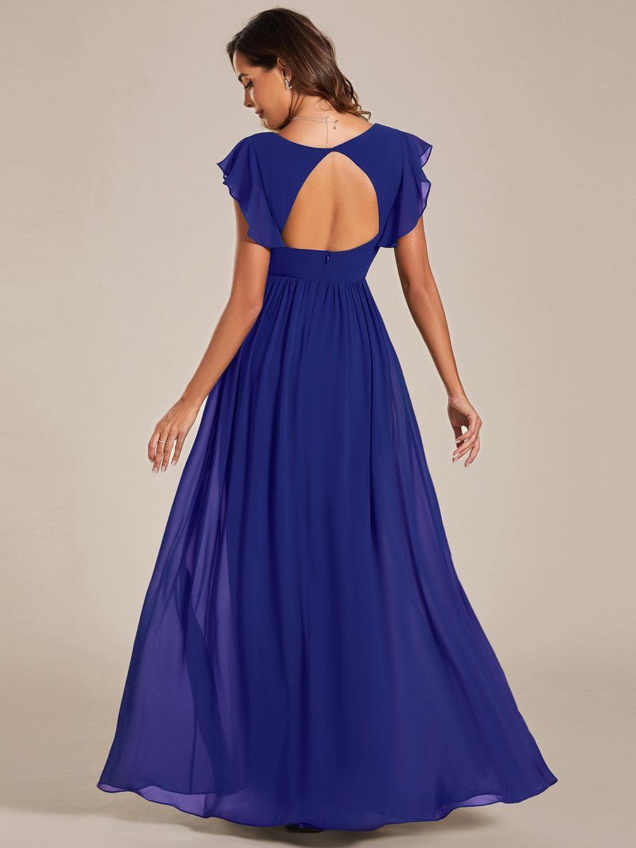 Robe Longue Femme en Mousseline Dos Ouvert Coupe Élégante