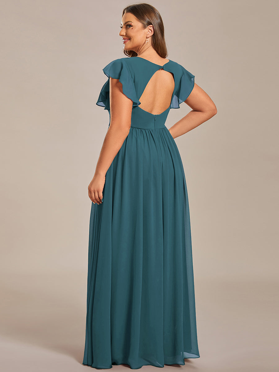 Robe Longue Femme en Mousseline Dos Ouvert Coupe Élégante