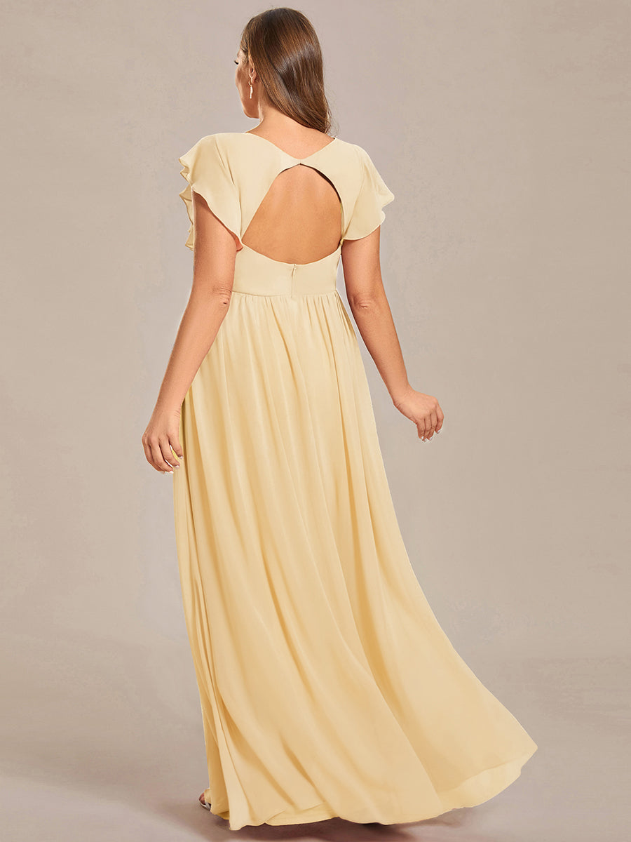 Robe Longue Femme en Mousseline Dos Ouvert Coupe Élégante