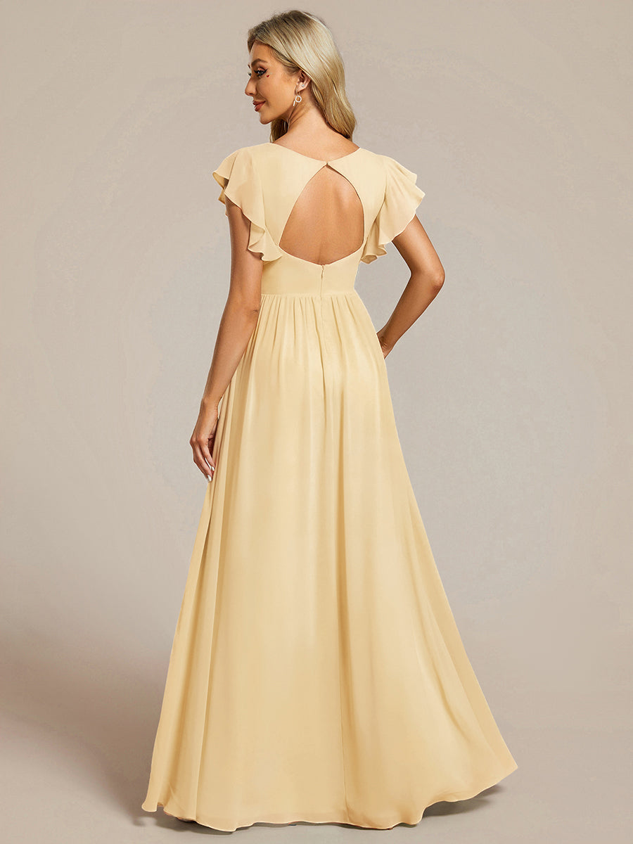 Robe Longue Femme en Mousseline Dos Ouvert Coupe Élégante