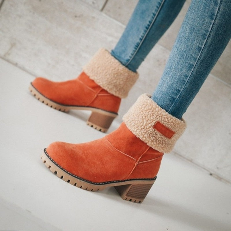 Bottes Femmes Hiver Fourrées et Chauffantes