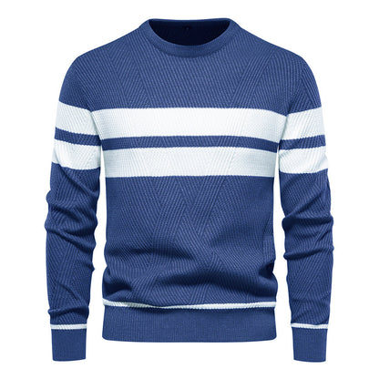 Pull Homme Rayé Col Rond Classique
