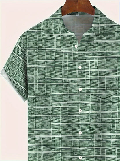Chemise Homme Manches Courtes Carreaux Décontractée