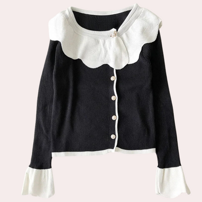 CHARNITA - Pull Raffiné à Col pour Femmes