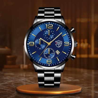Montre Homme Élégante Noir Cuir