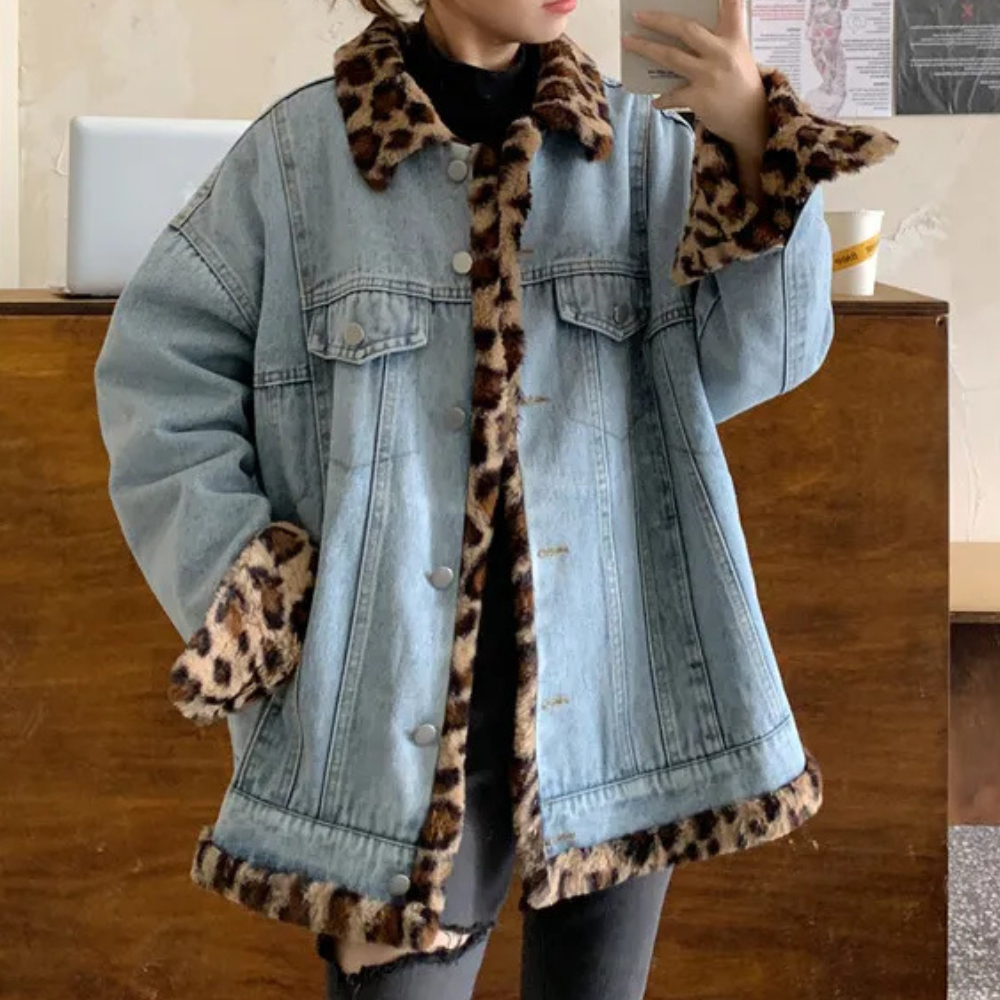 CALISSA - Veste d'hiver moderne en jean réversible pour femmes
