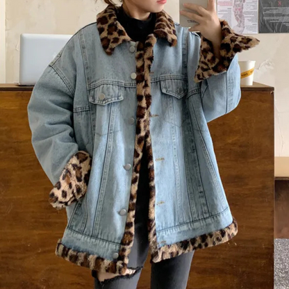 CALISSA - Veste d'hiver moderne en jean réversible pour femmes