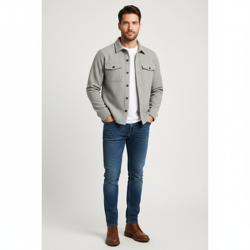 Veste Coton Noir Homme Décontractée et Élégante
