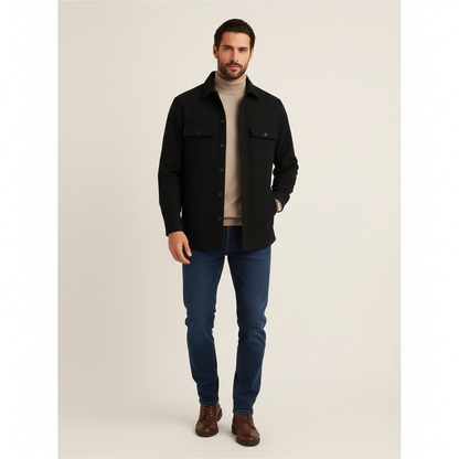 Veste Coton Noir Homme Décontractée et Élégante
