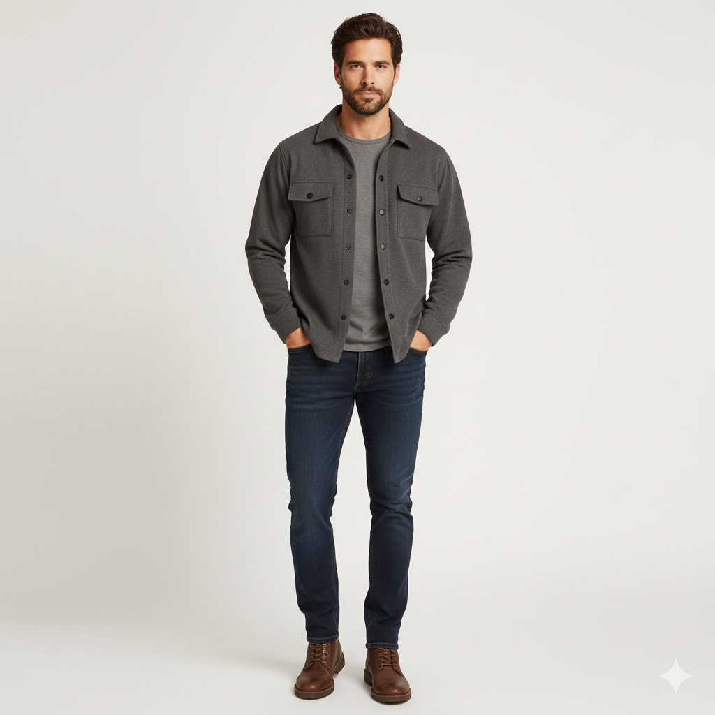 Veste Coton Noir Homme Décontractée et Élégante - PanierRoyale