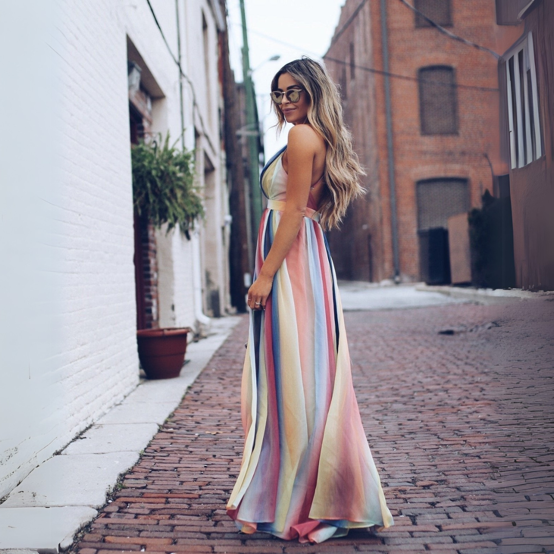 Elancea™ – Robe Longue multicolore élégante pour l'été