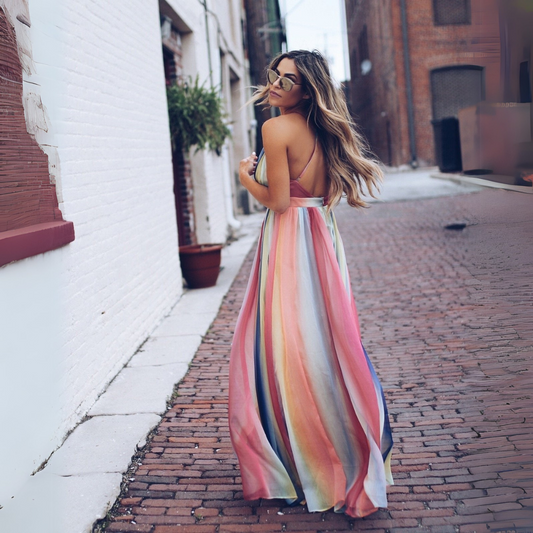 Robe Longue Été Colorée et Élégante - PanierRoyale