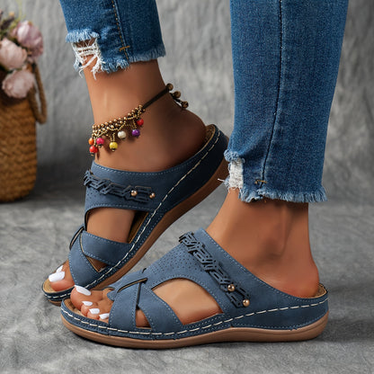 Sandales Femmes Confort pour Été avec Semelle Plateforme Cuir