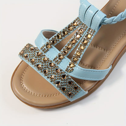 Elavina™ – Sandales Compensées Femme Chic et Confortable à Strass Été