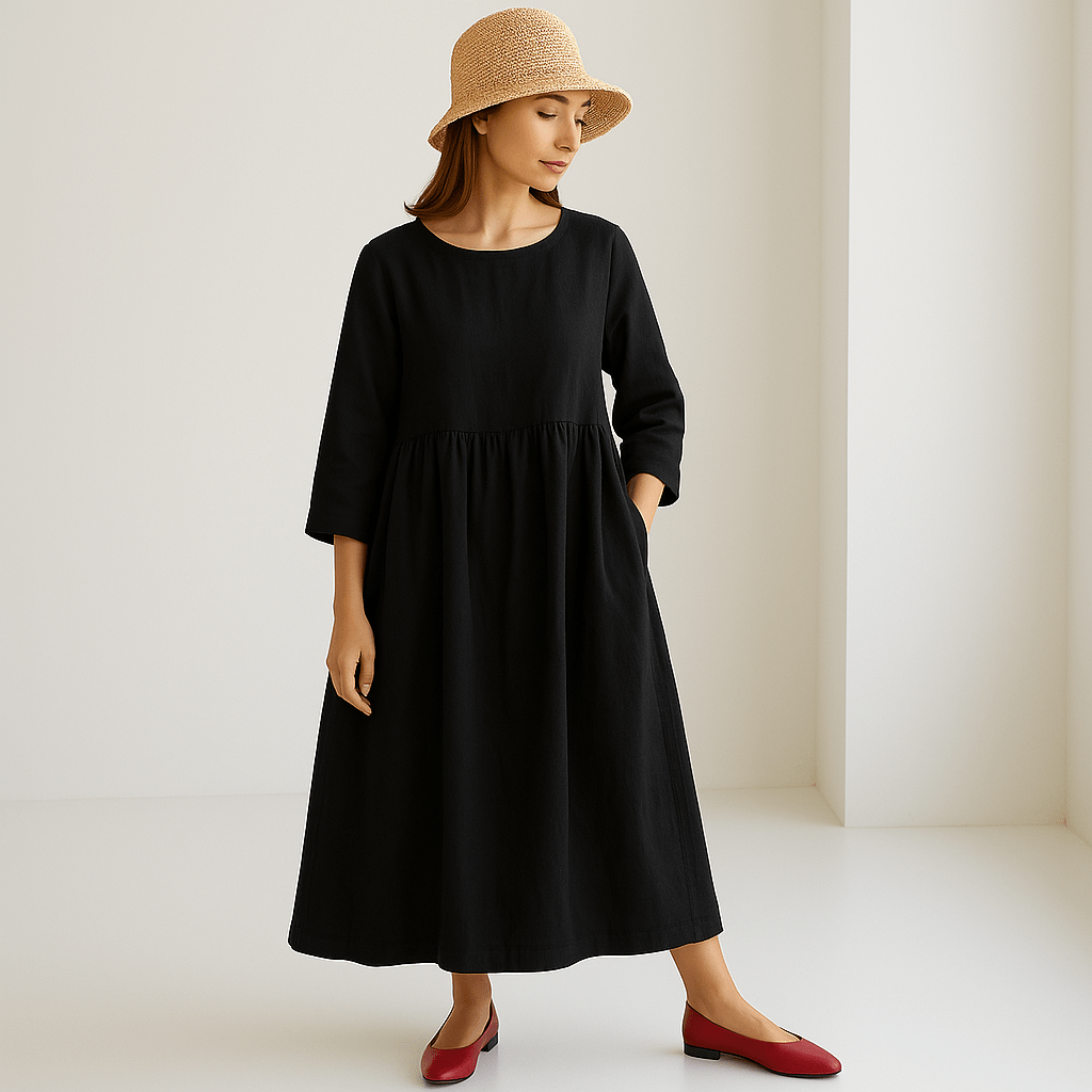 EleganceNaturelle™ – Robe Longue Femme Confortable et Élégante en Lin Sadoper