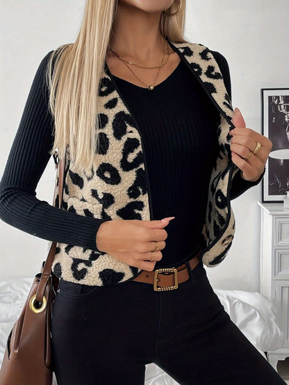 Gilet Femme Léopard Doux et Élégant - PanierRoyale