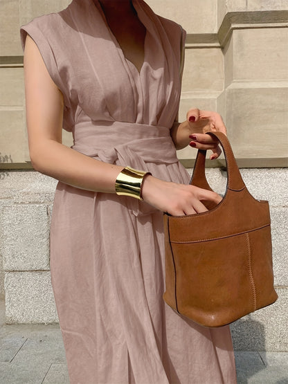 Elegancia™ – Robe Longue Chic & Fluide avec Ceinture Élégante