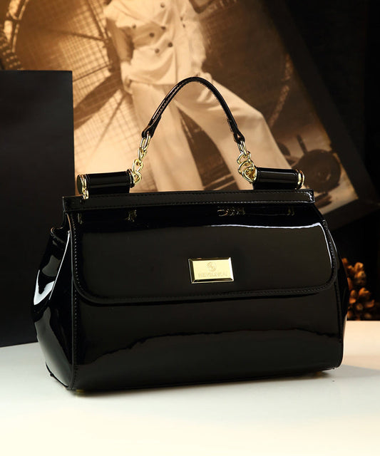 Sac à main chic en cuir noir robuste et polyvalent - EasyApparels