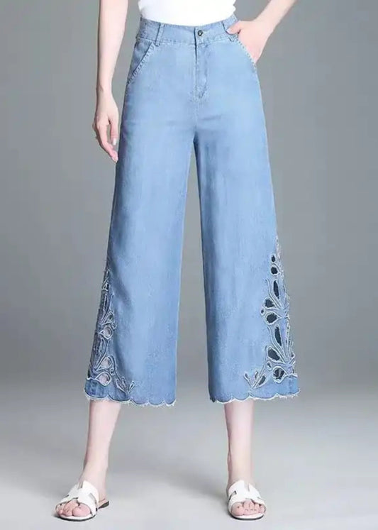 Jean court décontracté taille haute pour l'été - EasyApparels