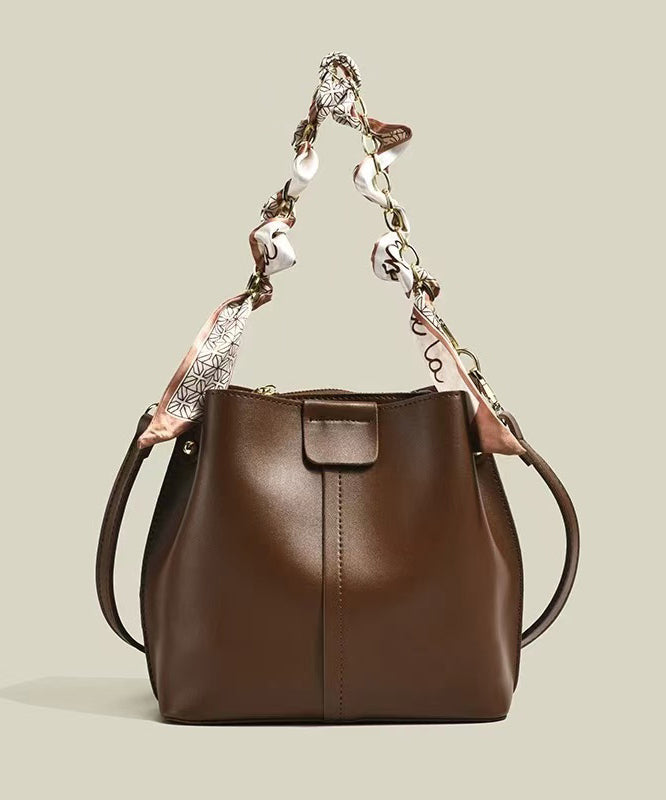 Sac à main chic en cuir brun grande taille - EasyApparels