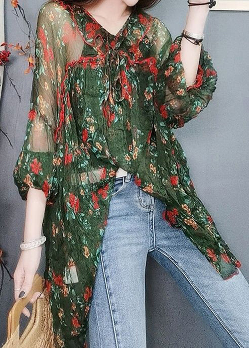 Chemisiers légers en mousseline avec imprimé floral pour femmes - EasyApparels