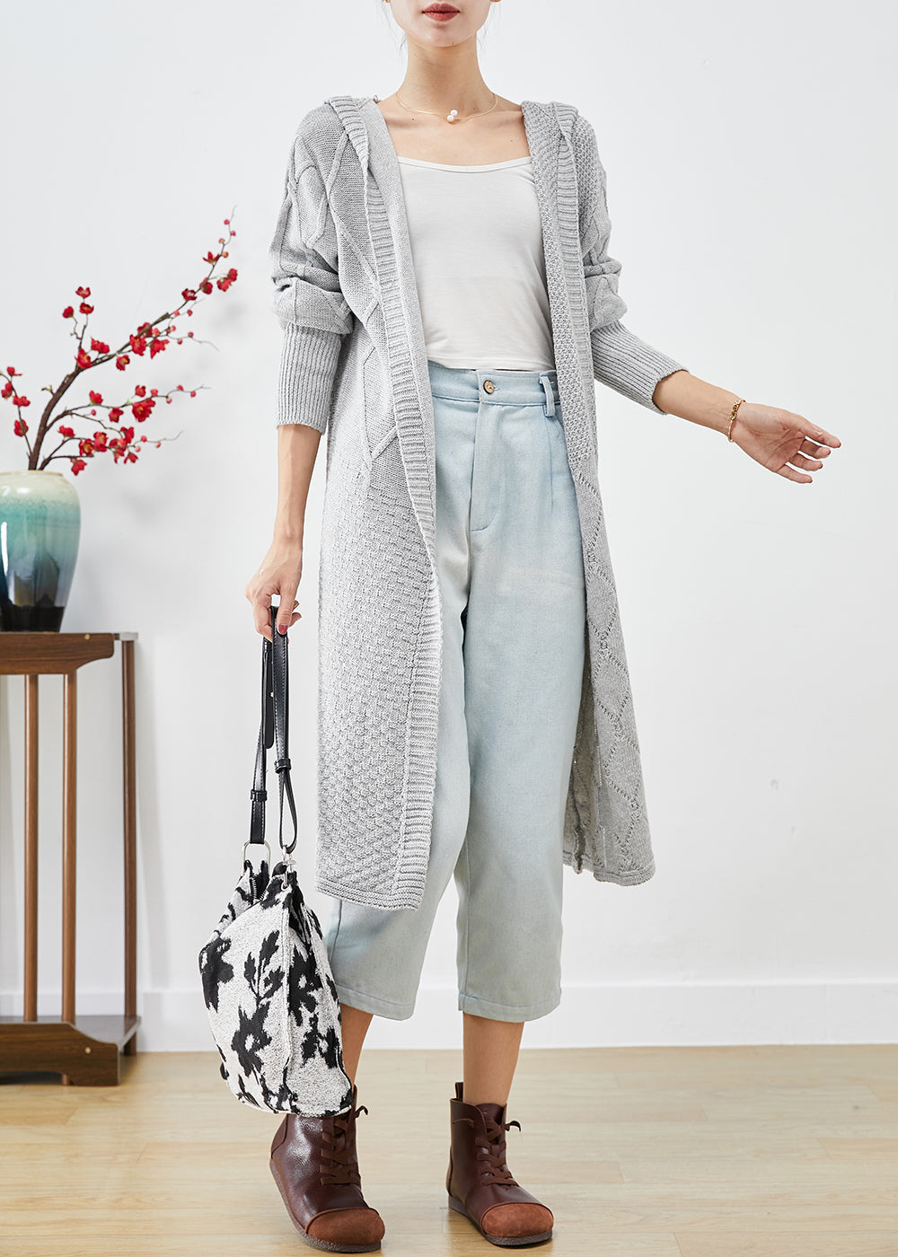 Gros cardigans décontractés gris en maille pour hommes - EasyApparels
