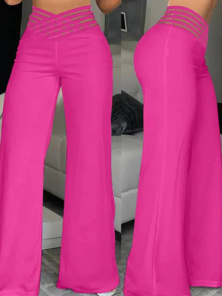 Pantalon Femme Taille Haute Élégant pour Travail et Soirée