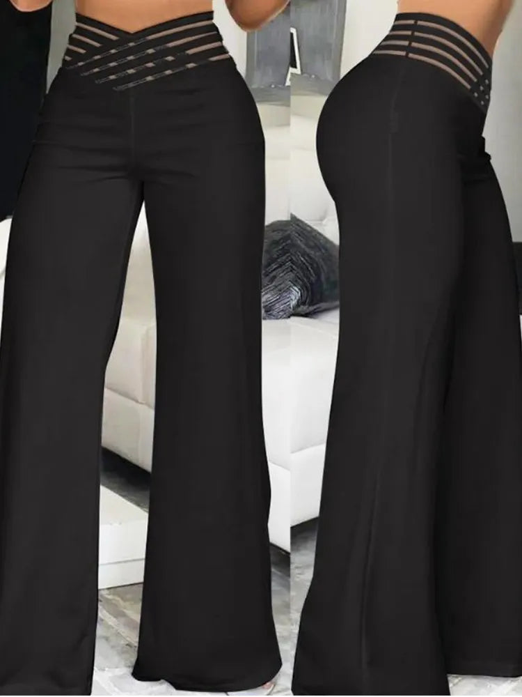 Pantalon Femme Taille Haute Élégant pour Travail et Soirée