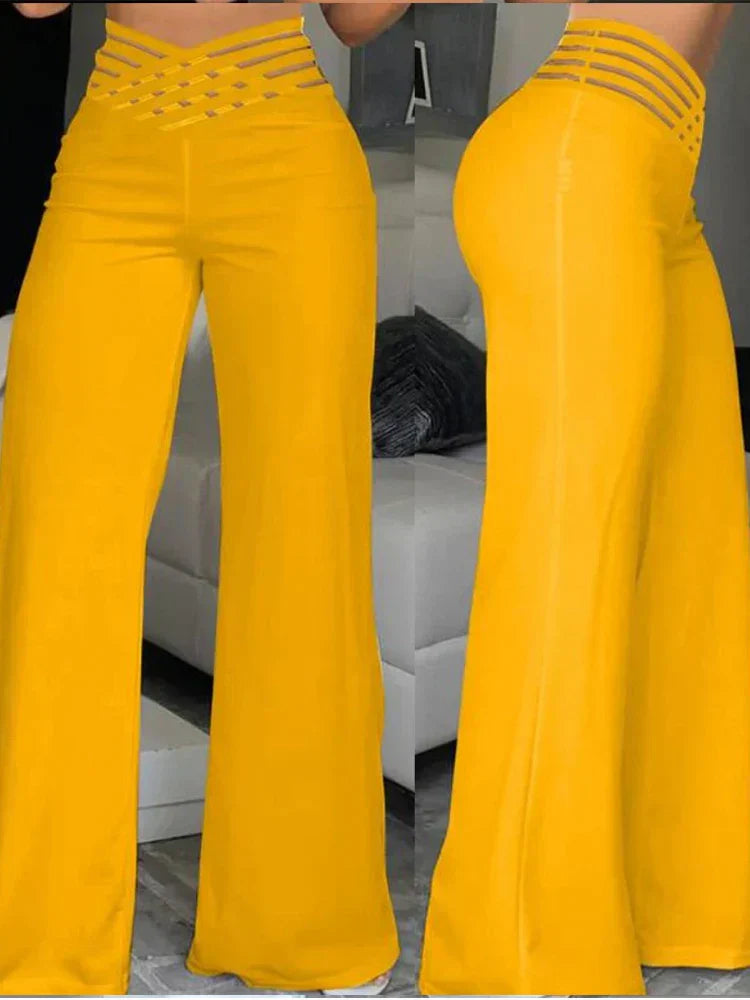Pantalon Femme Taille Haute Élégant pour Travail et Soirée