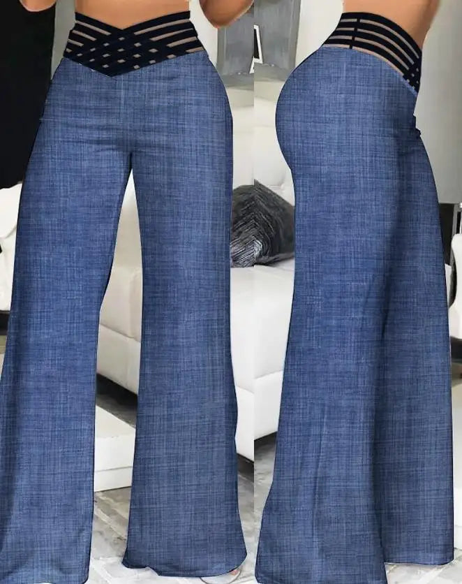 Pantalon Femme Taille Haute Élégant pour Travail et Soirée