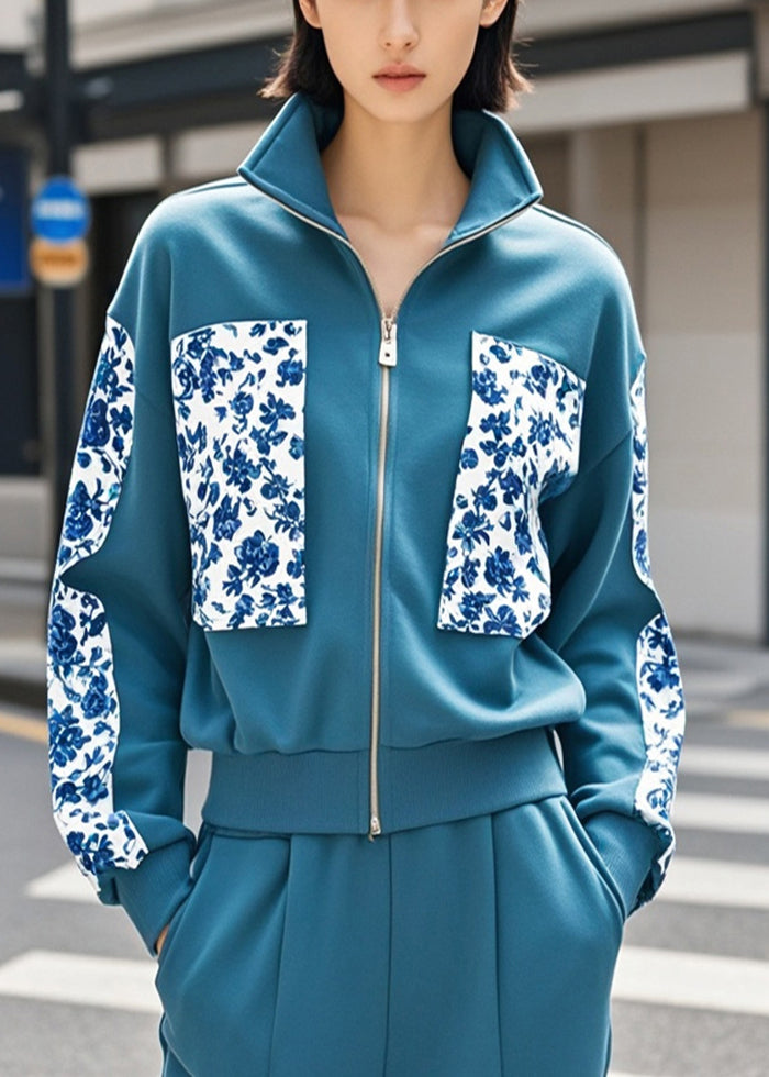 Veste chic en coton imprimé marine pour automne - EasyApparels