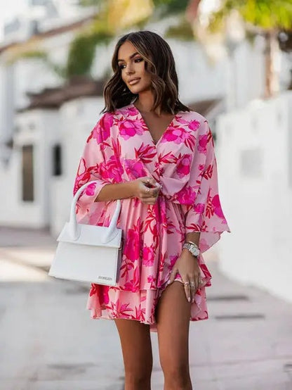 Robe Été Florale Femme – Robe Plage Légère et Élégante pour Soirées