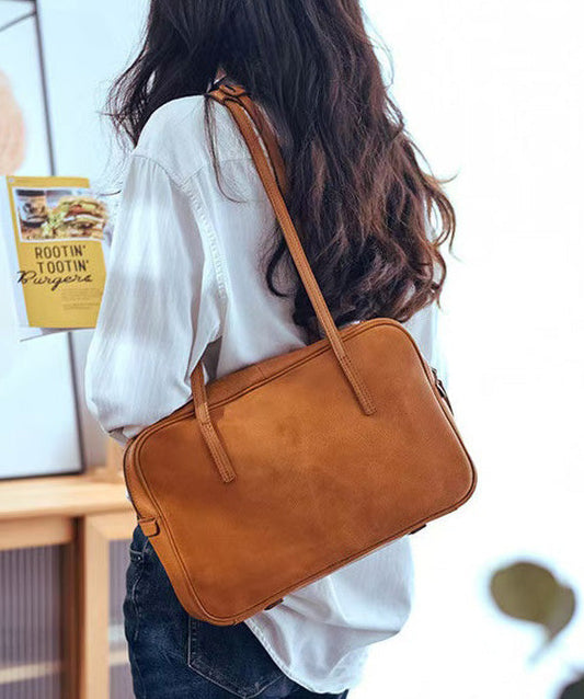 Sac à bandoulière en cuir robuste orange vif - EasyApparels