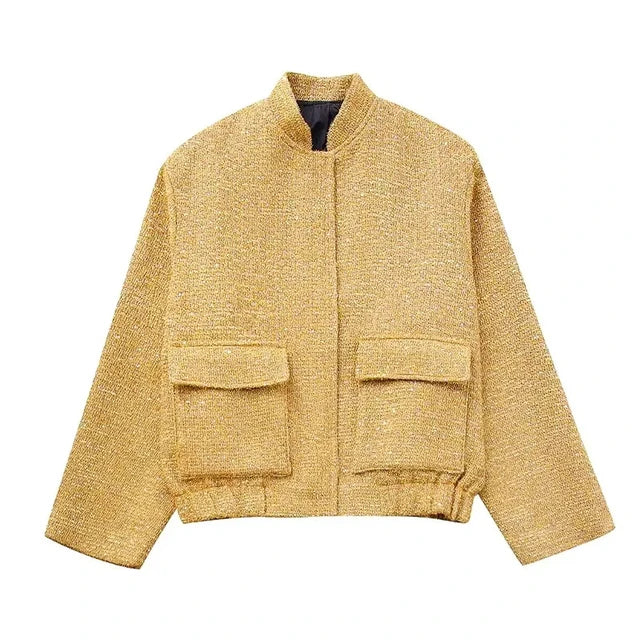 Veste bomber femme moderne manches longues