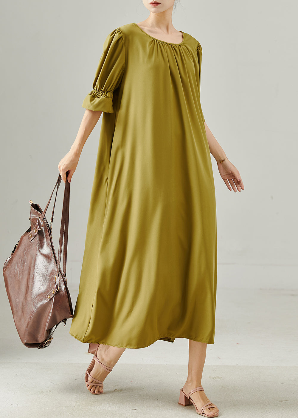 Robe de plage légère en coton jaune pour femme - EasyApparels