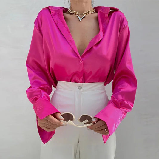 Blouse Femme Col Rond à Manches Longues Décolleté Profond - PanierRoyale