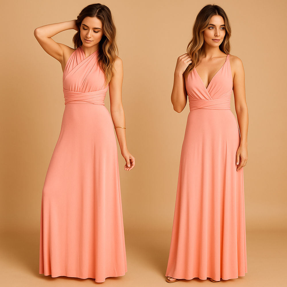 Robe Été Décolleté Dos Nu avec Bretelles Épaules et Ceinture Élastique