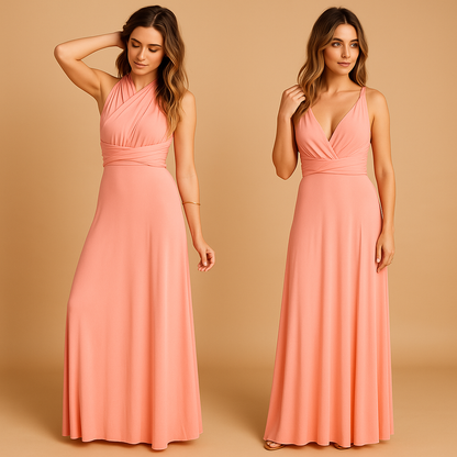 Robe Été Décolleté Dos Nu avec Bretelles Épaules et Ceinture Élastique