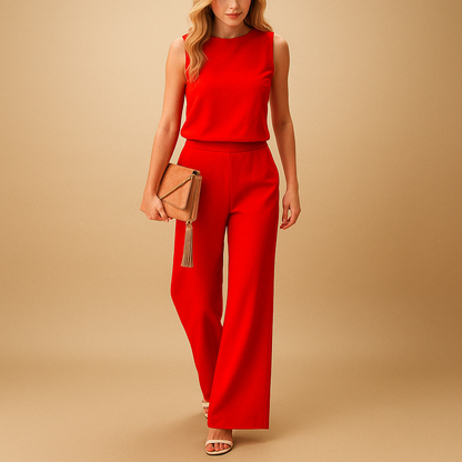 Robe Élégante Col Rond Sans Manches
