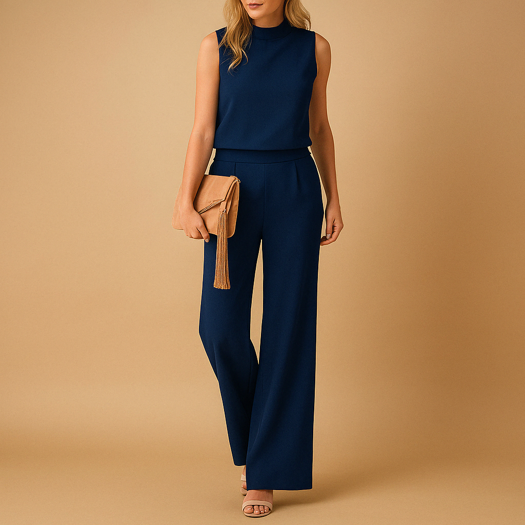 Robe Élégante Col Rond Sans Manches