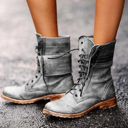 Bottines Femme Élégantes en Cuir Lacets Confort