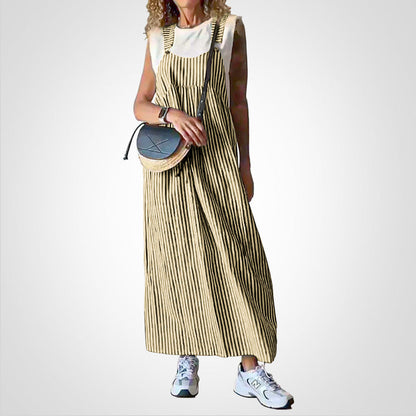 Robe décontractée rayée avec bretelles réglables